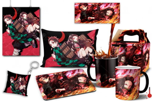 Caneca Mágica + Kit Geek Demon Slayer Kimetsu No Yaiba - 002