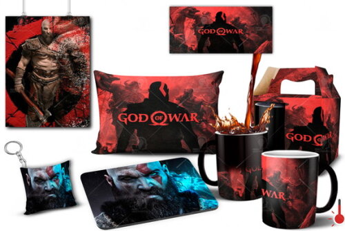 Caneca Mágica + Kit Geek Jogo God Of War Kratos - Mod 004