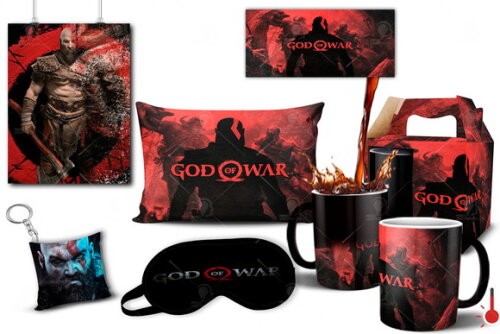 Caneca Mágica + Kit Geek Jogo God Of War Kratos - Mod 003