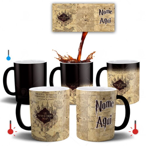 Caneca Mágica + Kit Harry Potter com Nome