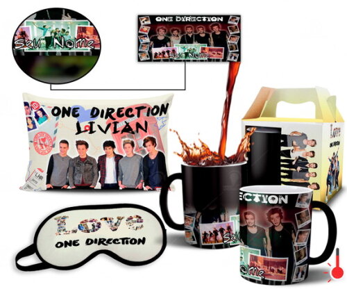 Caneca Mágica + Kit Grupo One Direction com Nome + Mod003