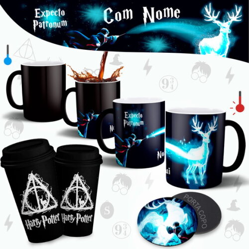 Caneca Mágica + kit Harry Potter Expecto Patronum