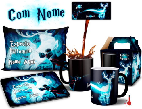 Caneca Mágica + kit Harry Potter Expecto Patronum -Mod 001