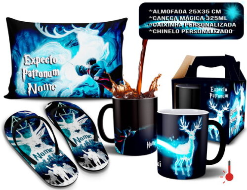 Caneca Mágica + Kit Harry Potter Expecto Patronum