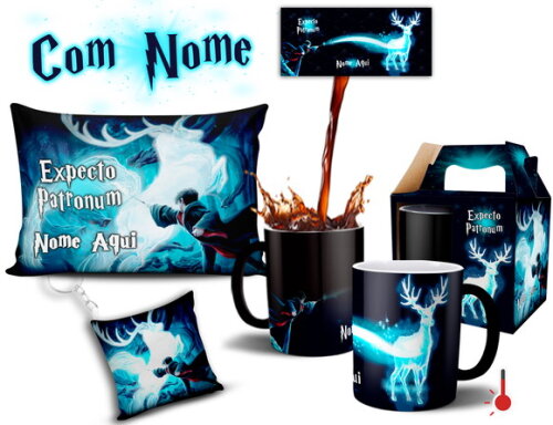 Caneca Mágica + kit Harry Potter Expecto Patronum -Mod 003