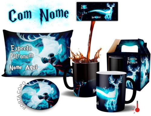Caneca Mágica + kit Harry Potter Expecto Patronum -Mod 004