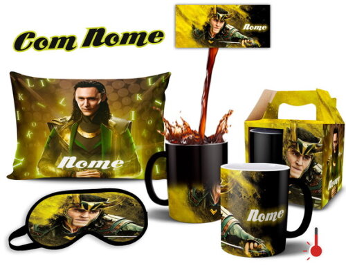 Caneca Mágica + Kit Loki com nome Personalizado - Mod 002
