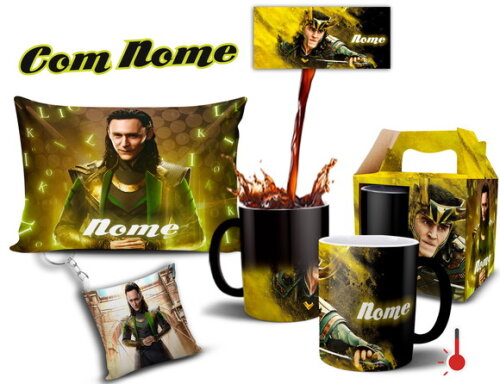 Caneca Mágica + Kit Loki com nome Personalizado - Mod 003