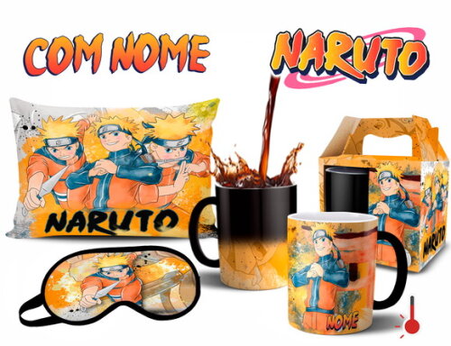 Caneca Mágica + Kit Naruto com Nome