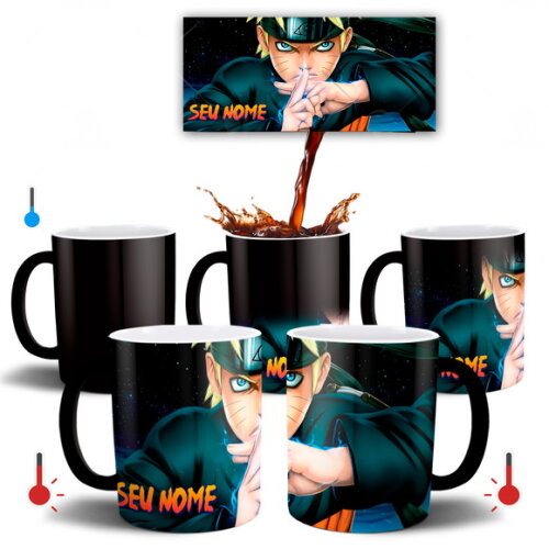 Caneca Mágica + Kit Naruto Shippuden com Nome