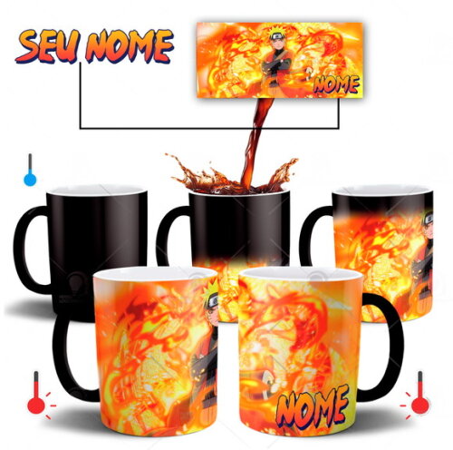 Caneca Mágica + Kit Naruto Shippuden com Nome Mod 003