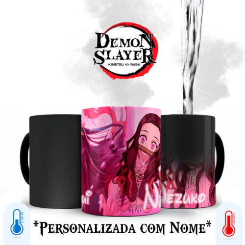 Caneca Mágica + Kit Nezuko Demon Slayer com Nome