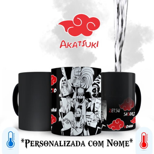 Caneca Mágica + Kit Personalizado Akatsuki Naruto