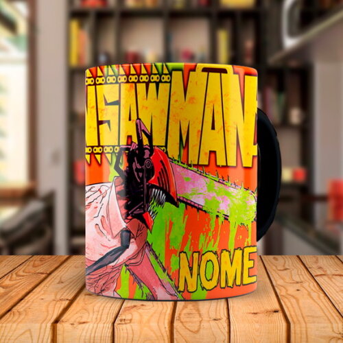 Caneca Mágica + Kit Personalizado Chainsaw Man com Nome