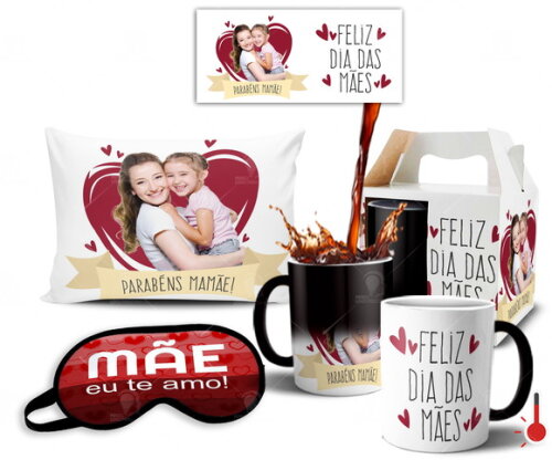 Caneca Mágica + Kit Personalizado Feliz dia das Mães - Md02