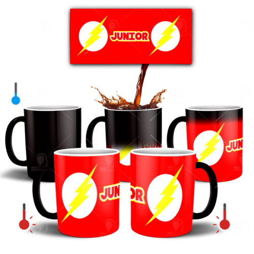 Caneca Mágica + Kit personalizado Flash com Nome - Mod001