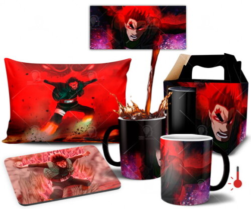 Caneca Mágica + Kit personalizado Gai sensei vs Madara