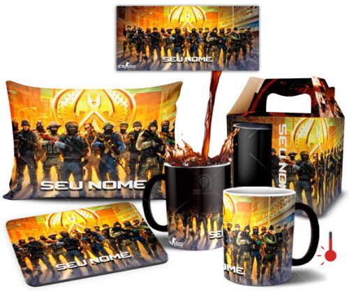 Caneca Mágica + Kit personalizado Game Counter Strike CSGO