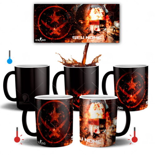 Caneca Mágica + Kit personalizado Game Counter Strike CSGO