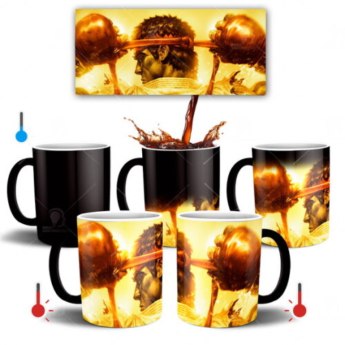Caneca mágica + Kit personalizado Game Street Fight Ryu
