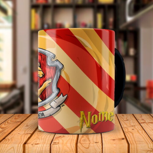 Caneca Mágica + Kit Personalizado Harry Potter Grifinória