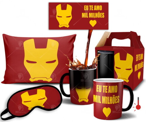 Caneca Mágica + Kit personalizado Homem de Ferro Mil Milhões