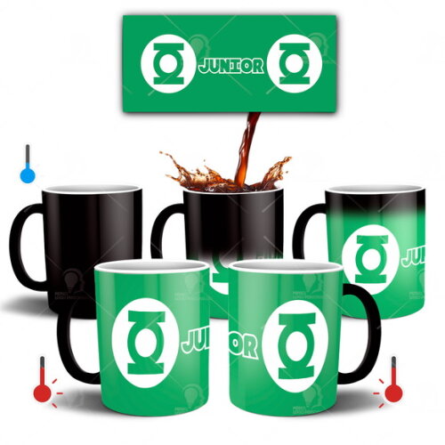 Caneca Mágica + Kit personalizado Lanterna Verde com Nome