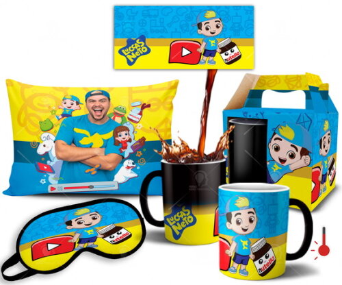 Caneca Mágica + Kit personalizado Luccas Neto