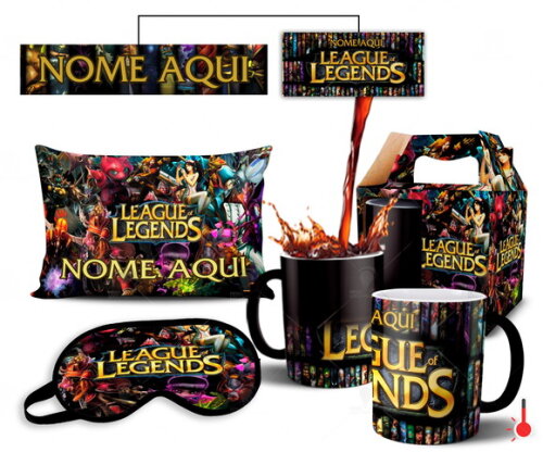 Caneca Mágica + Kit Personalizado League of Legends- Mod 003