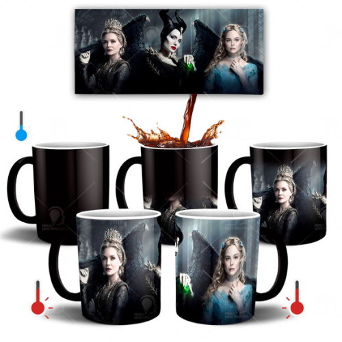 Caneca Mágica + Kit personalizado Malévola Filme Disney