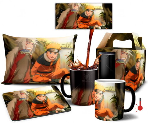 Caneca Mágica + Kit personalizado Naruto e Jiraya Sensei