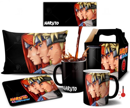 Caneca Mágica + Kit personalizado Naruto Shippuden Uzumaki