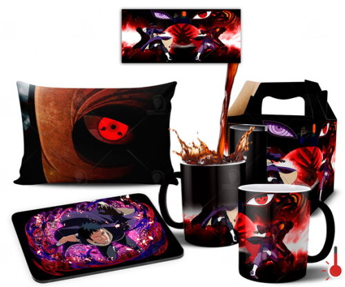 Caneca Mágica + Kit Personalizado Obito Uchiha - Mod 002