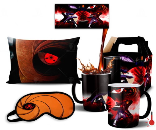 Caneca Mágica + Kit Personalizado Obito Uchiha - Mod 003