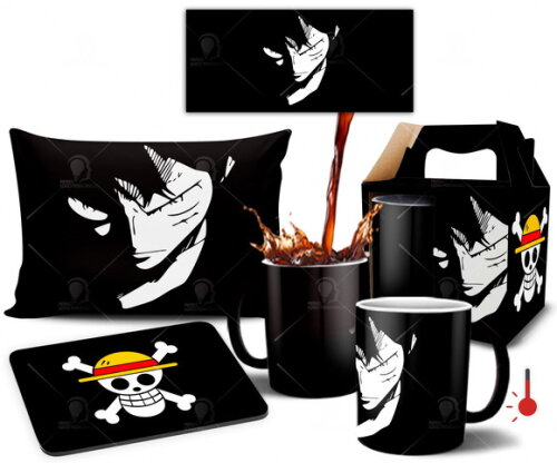 Caneca mágica + Kit personalizado One Piece ANime