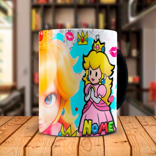 Caneca Mágica + Kit Personalizado Princesa Peach com Nome
