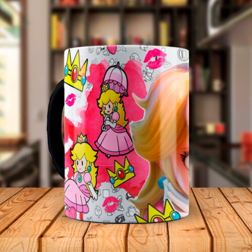 Caneca Mágica + Kit Personalizado Princesa Peach com Nome