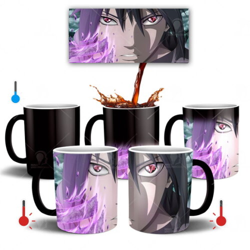 Caneca Mágica + Kit personalizado Sasuke Uchiha Mod 001