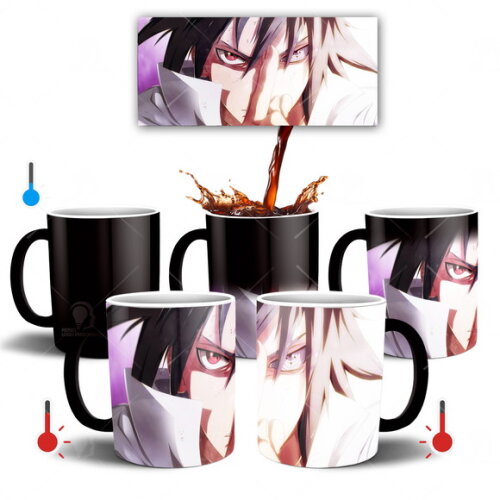 Caneca Mágica + Kit personalizado Sasuke Uchiha Mod 002