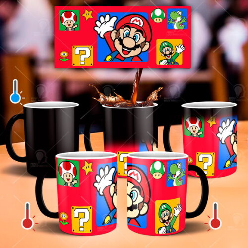 Caneca Mágica + Kit personalizado Super Mário Bros Game