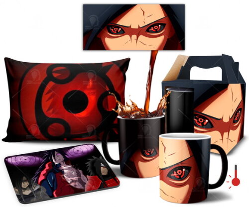 Caneca Mágica + Kit personalizado Uchiha Madara Naruto