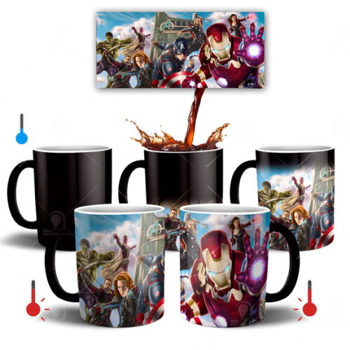 Caneca Mágica + Kit personalizado Vingadores Avengers