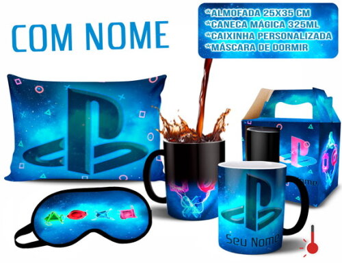 Caneca Mágica + Kit Playstation Sony com Nome Mod 02