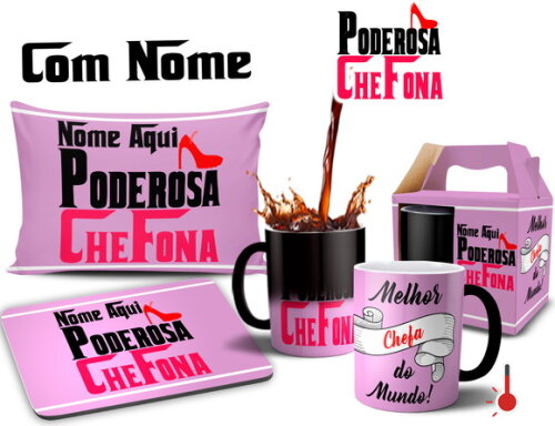 Caneca Mágica + Kit Poderosa Chefona com Nome
