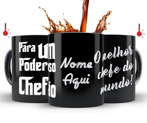 Caneca Mágica + Kit Poderoso Chefão com Nome