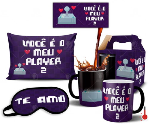 Caneca Mágica + Kit Presente de Namoro Casal Noivos - Mod 03