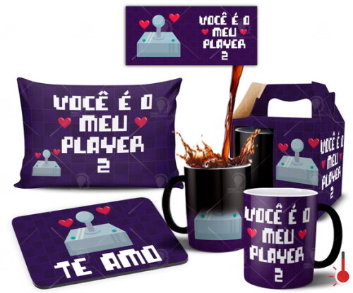 Caneca Mágica + Kit Presente de Namoro Casal Noivos - Mod 02
