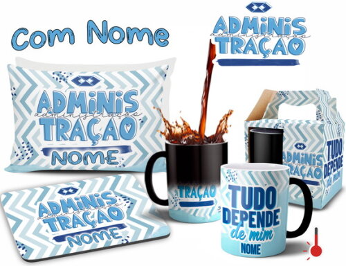 Caneca Mágica + Kit Profissão Administração com Nome