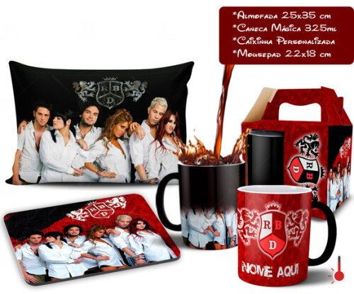 Caneca Mágica + Kit RBD Rebelde Personalize com Nome - Md 02