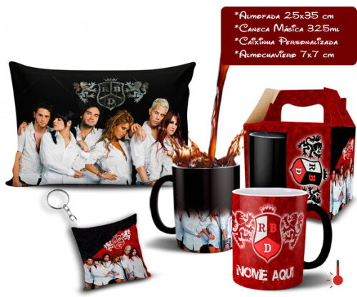 Caneca Mágica + Kit RBD Rebelde Personalize com Nome - Md 01